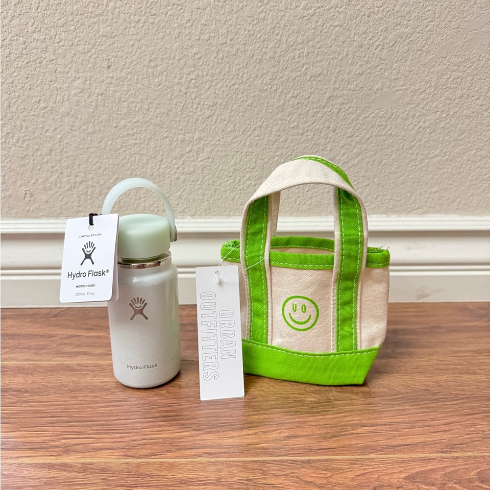 Hydro Flask Micro Mini Water Bottle & Urban Outfitter Mini Tote (NWT)
